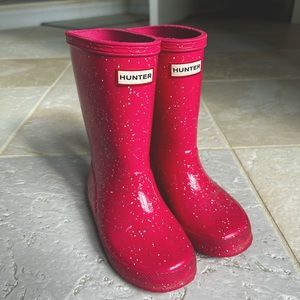 Girls Sparkle Pink Hunter Rainboots 11T